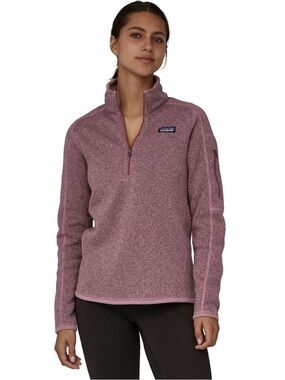 Patagonia Women's Pink Heather Quarter-Zip Fleece Pullover